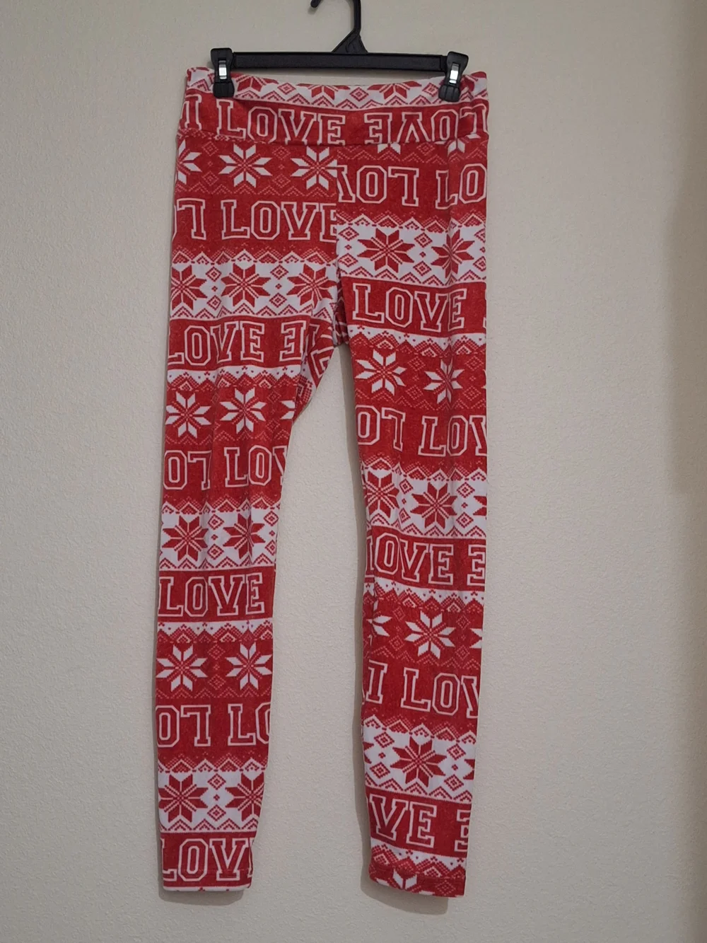 No Boundaries Red and White Holiday Leggins